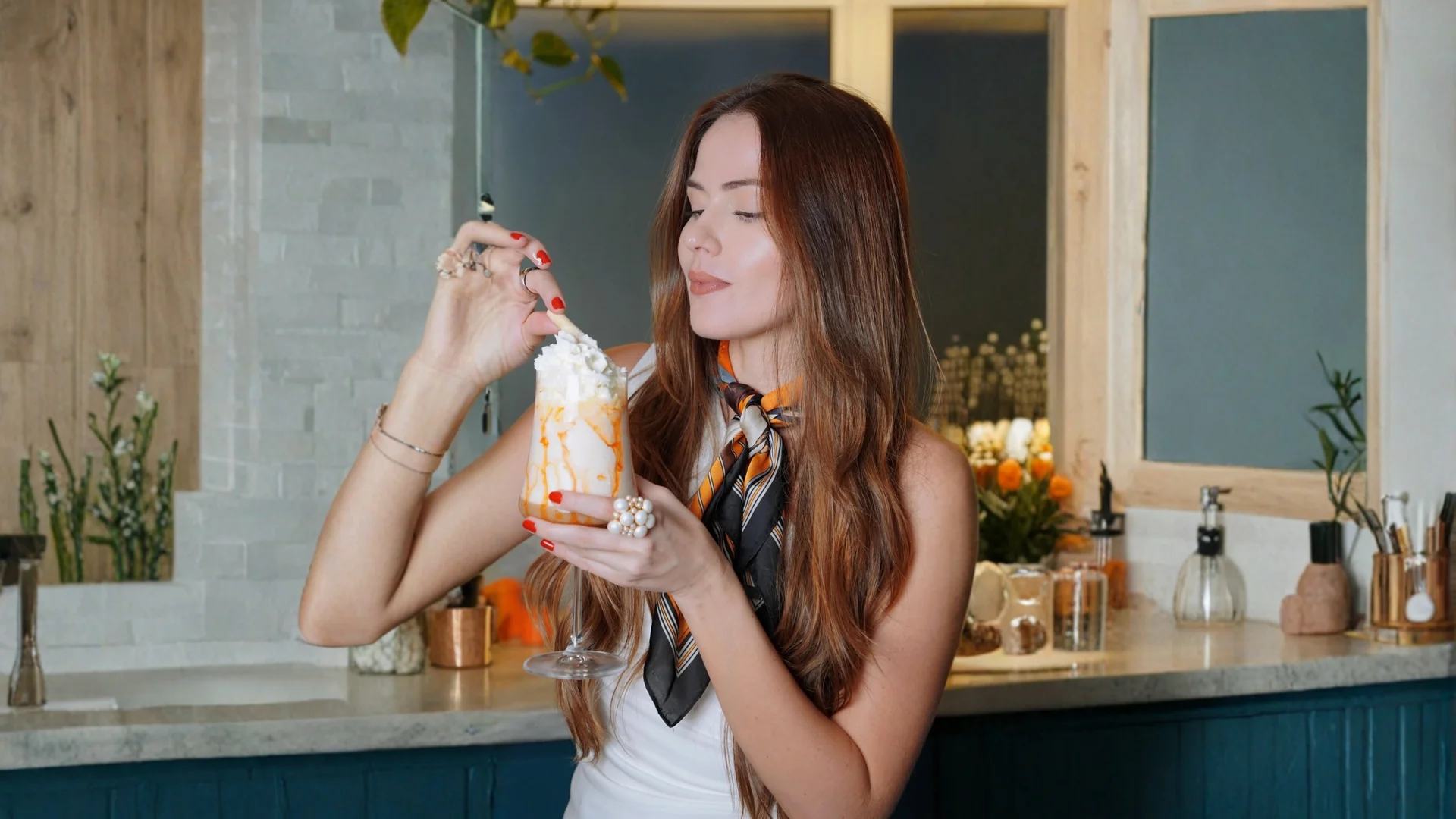 Frappé de café com caramelo